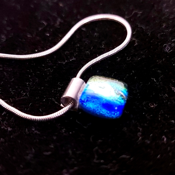 3 for$25- Rainbow Glass & Silver Pendant & Chain - Picture 3 of 11